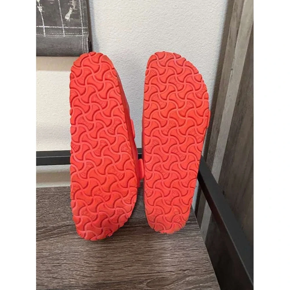 Birkenstock Arizona EVA Sandals Neon Orange Waterproof Slides Mens 7 Womens 9